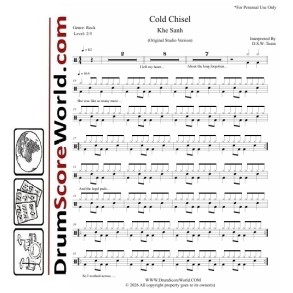Cold Chisel – Khe Sanh | Drum Sheet - FREE 